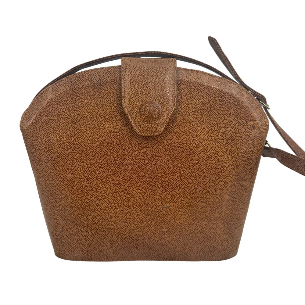 Vintage 90s Ginnie Johansen Handcrafted Leather Bag Brown Preppy Academia